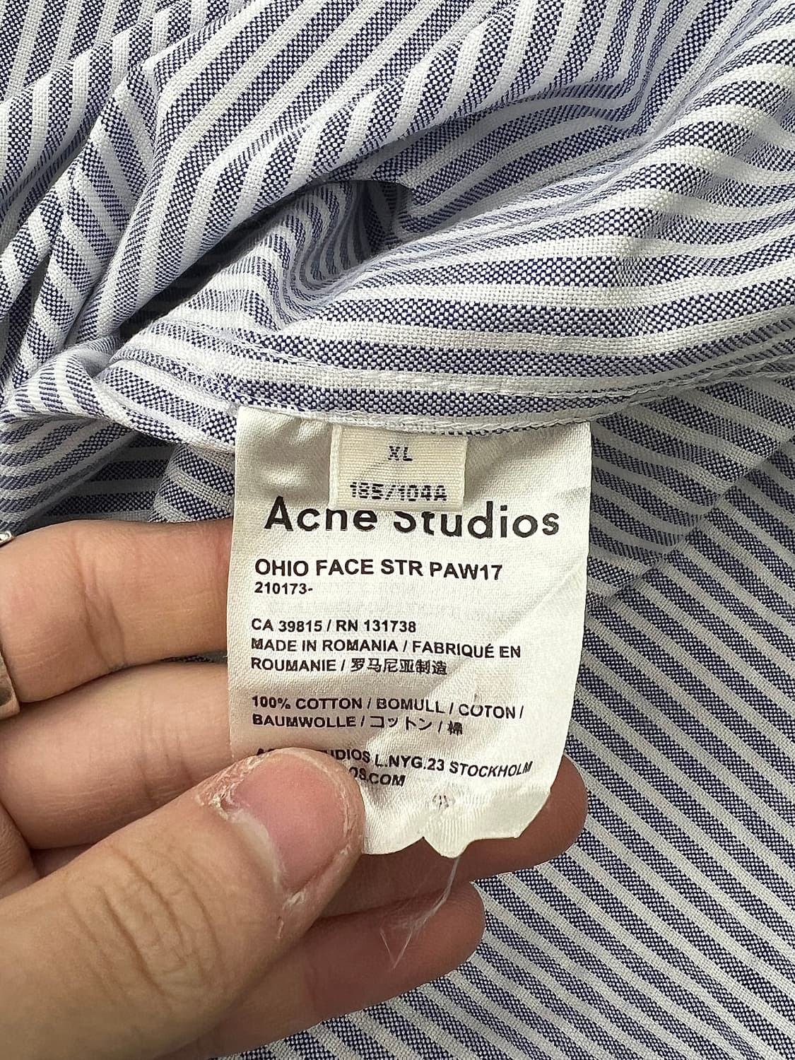 아크네 스튜디오 스트라이프 버튼 업 박스헤더 셔츠 상품이미지8