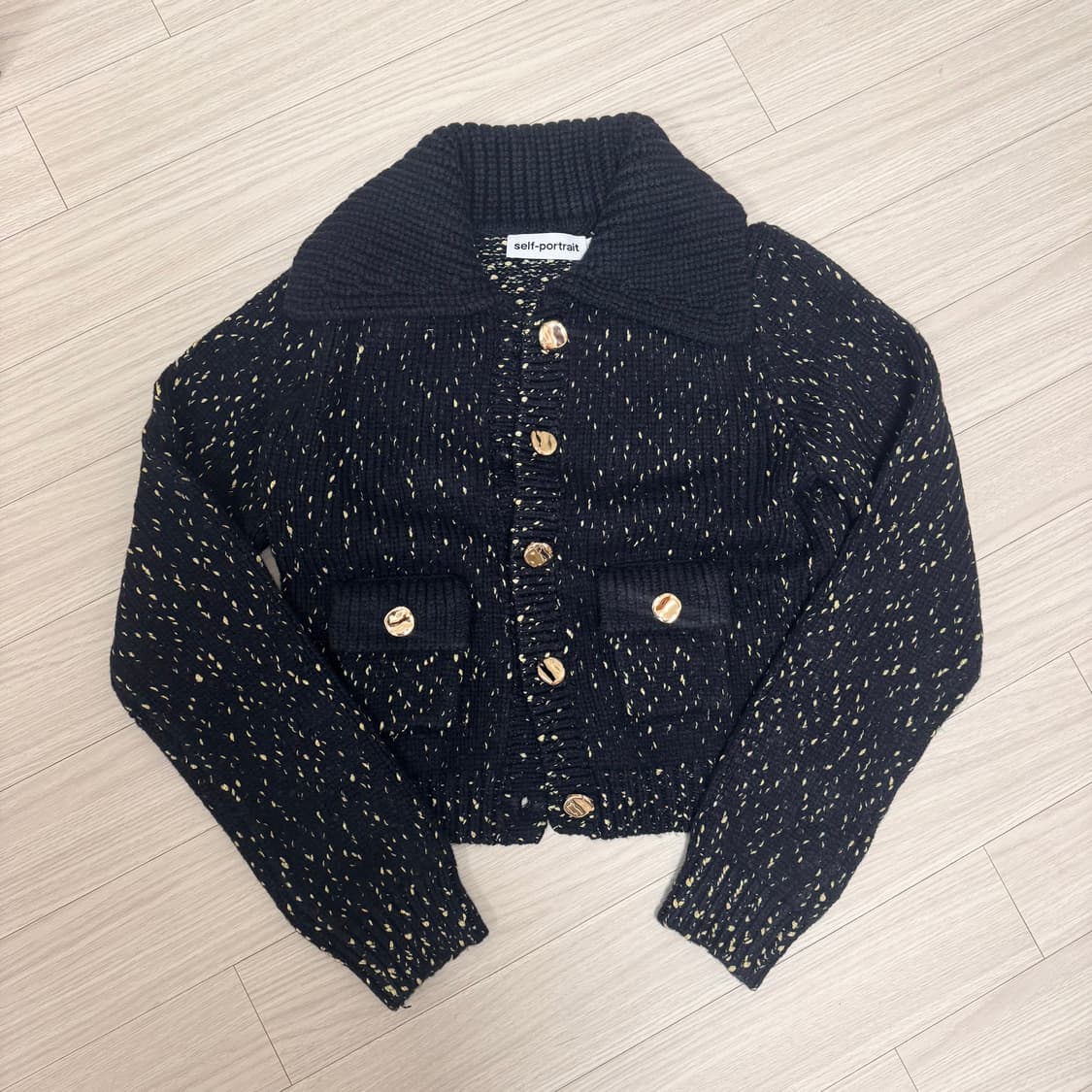 셀프포트레이트 반크롭 금사 가디건 상품이미지3