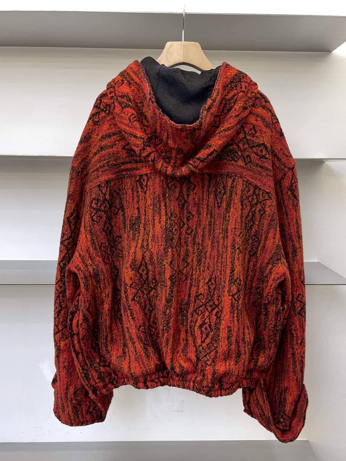 쿠지 90s 에스닉 아즈텍 울 후드 자켓 상품이미지4