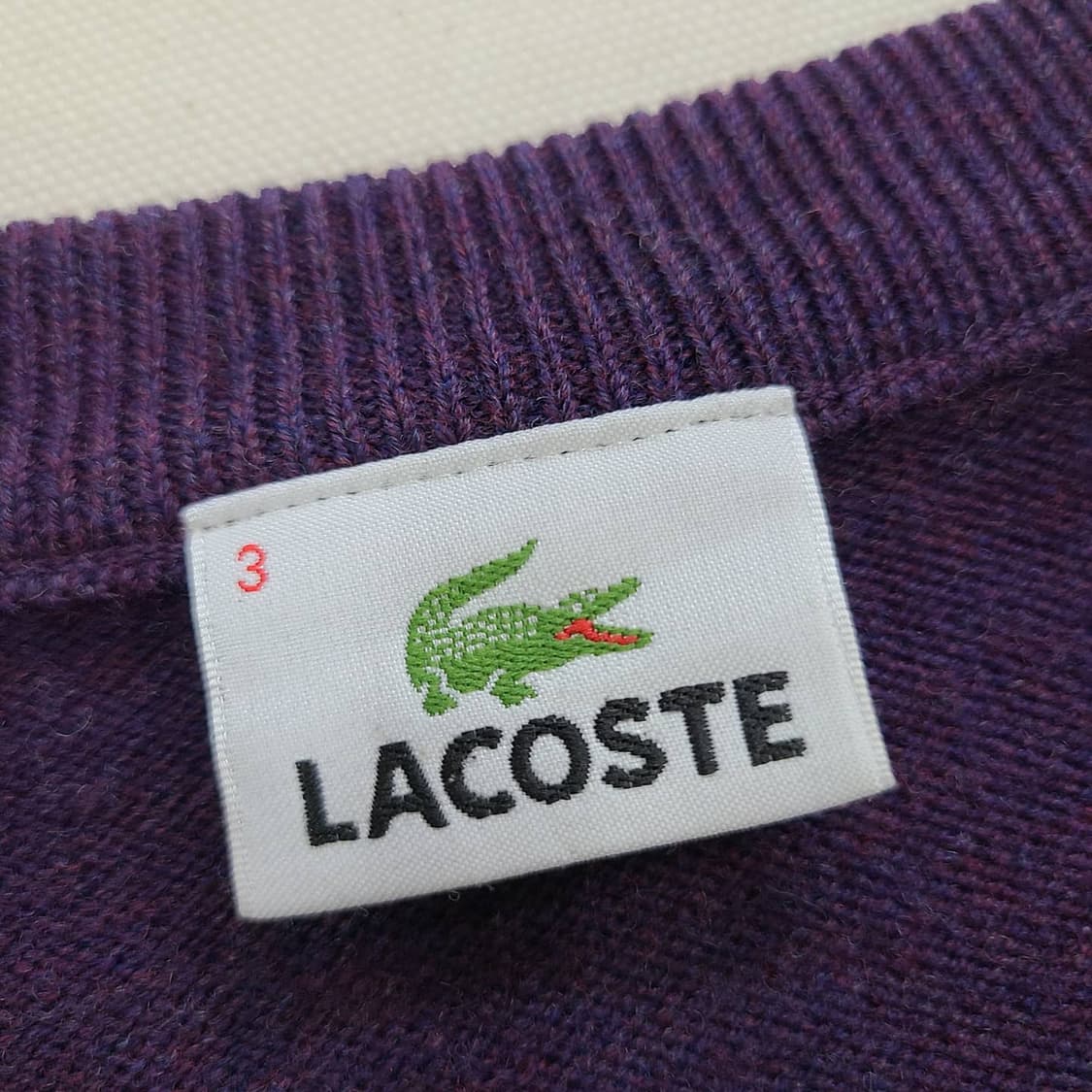 라코스테 아가일 체크 울 니트 조끼 가디건 스웨터  상품이미지4