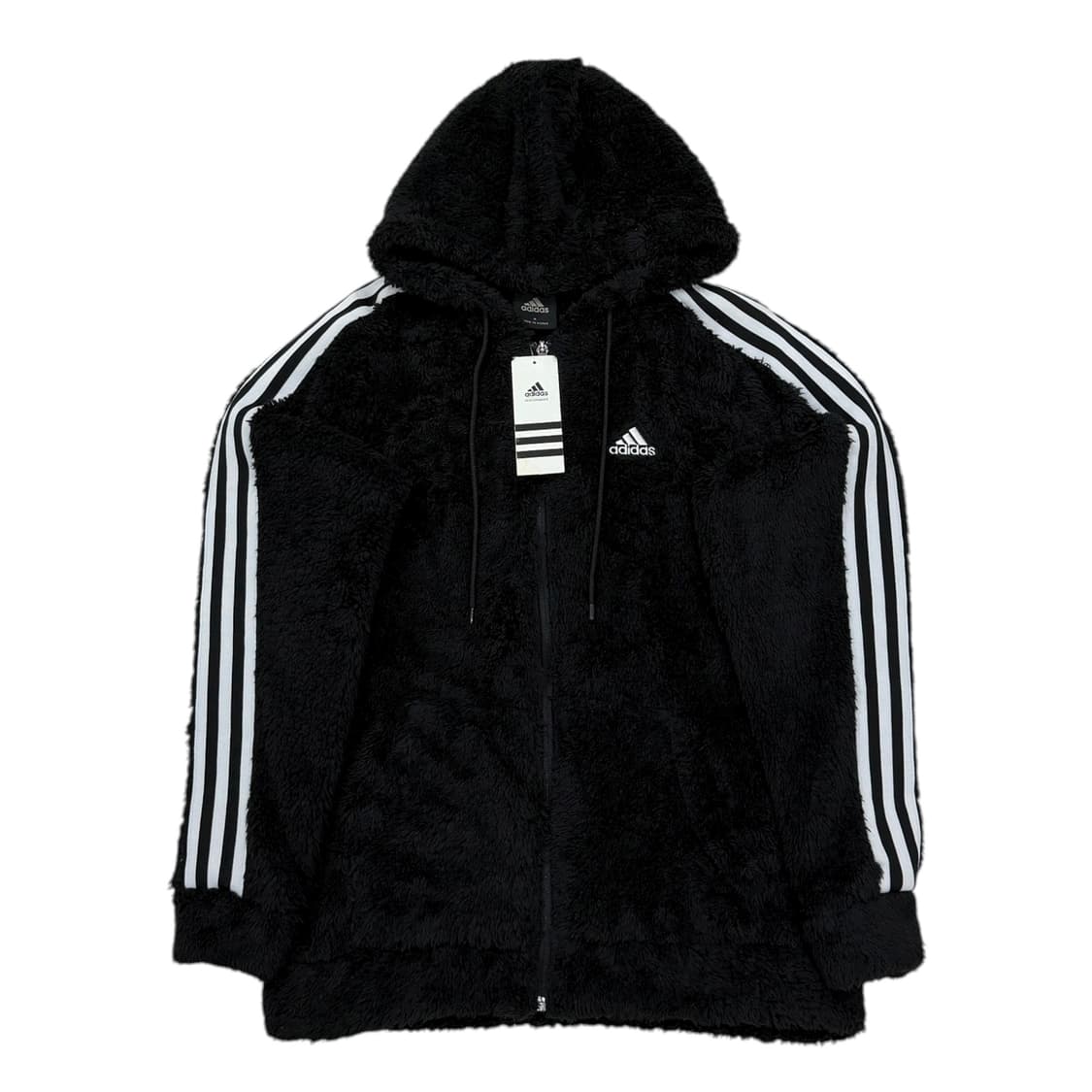 아디다스 블랙핑크 지수 뽀글이 양털 후드집업 자켓 블랙 S 90 상품이미지1