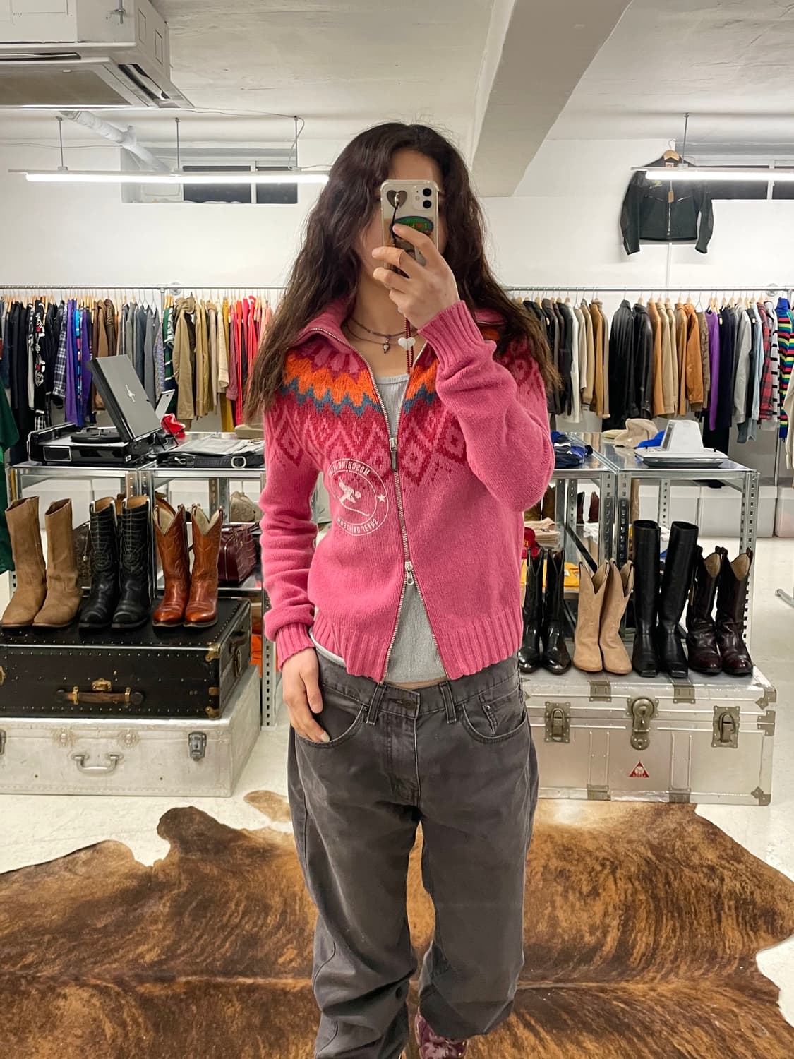 00's MOSCHINO knit zip-up cardigan 상품이미지1