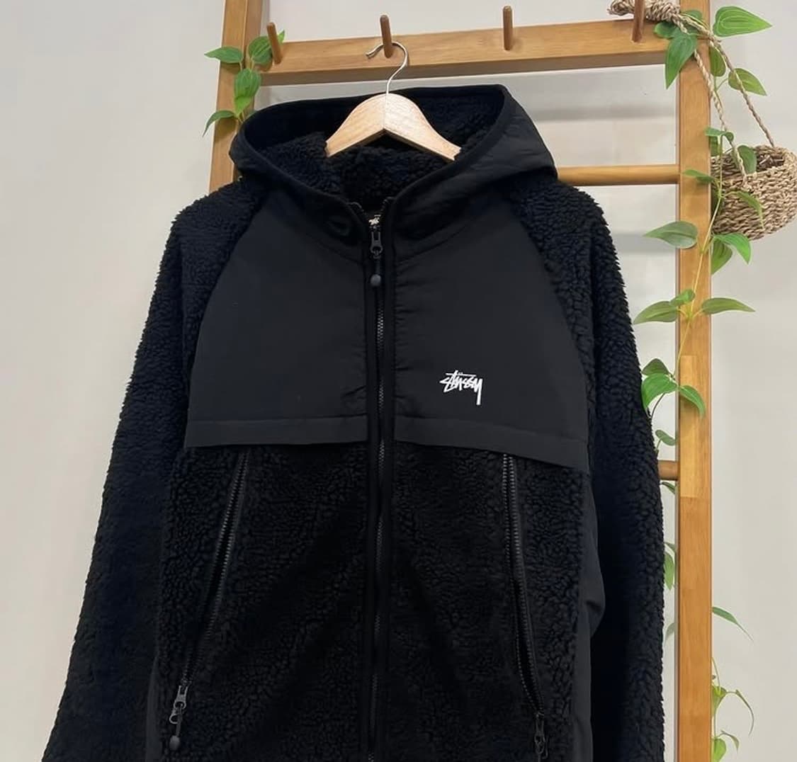 스투시 쉐르파 패널드 후드 자켓 블랙 상품이미지2