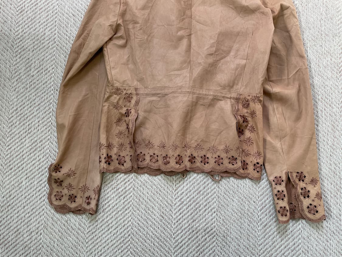 스포츠막스 플로럴 펀칭 디테일 리얼 레더 자켓 상품이미지10