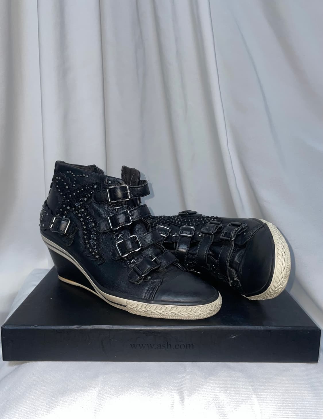 Ash-stud buckle high heel boots  상품이미지1