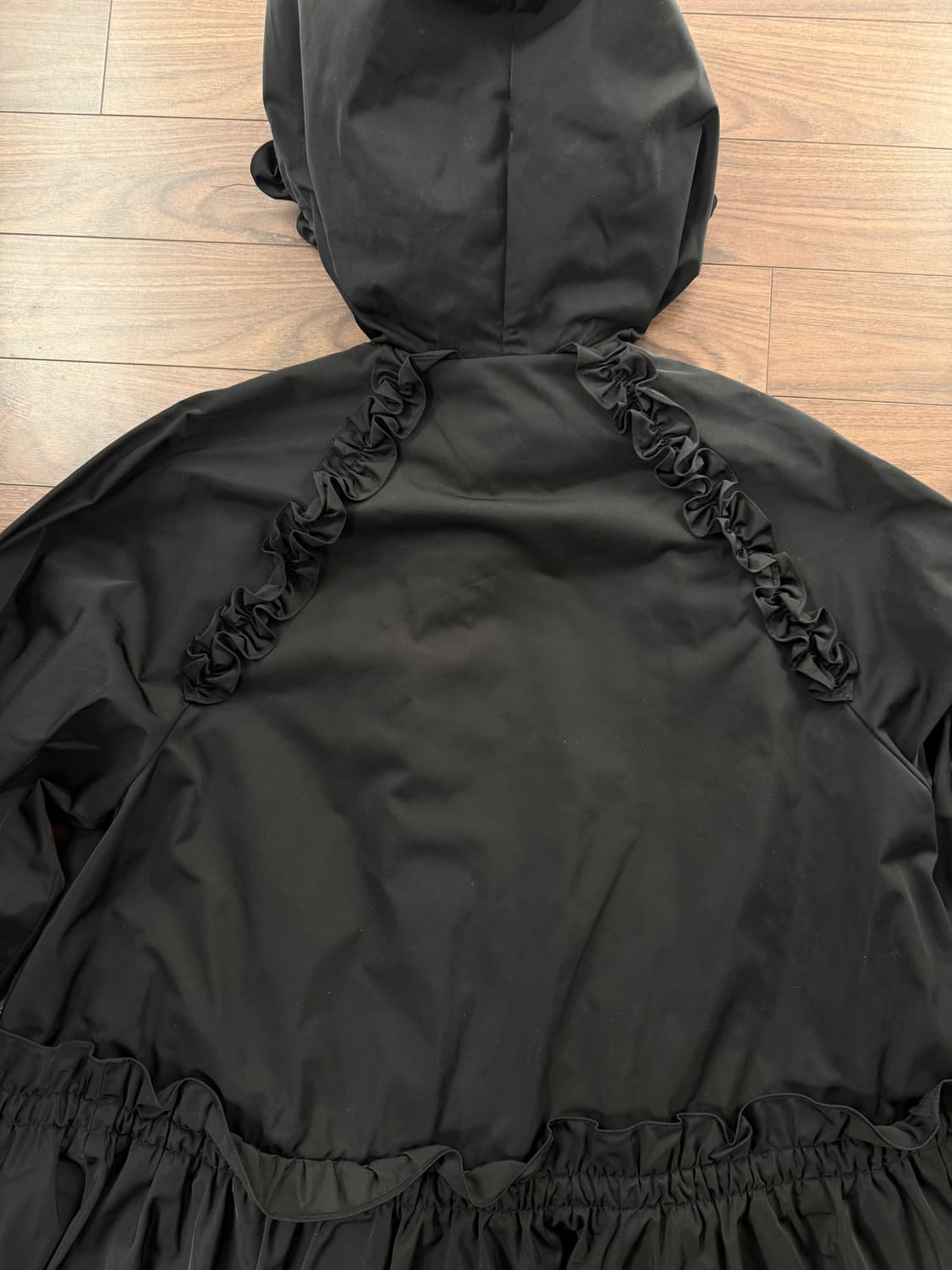 ENFOLD 블랙 러플 후드 코트 36 상품이미지6