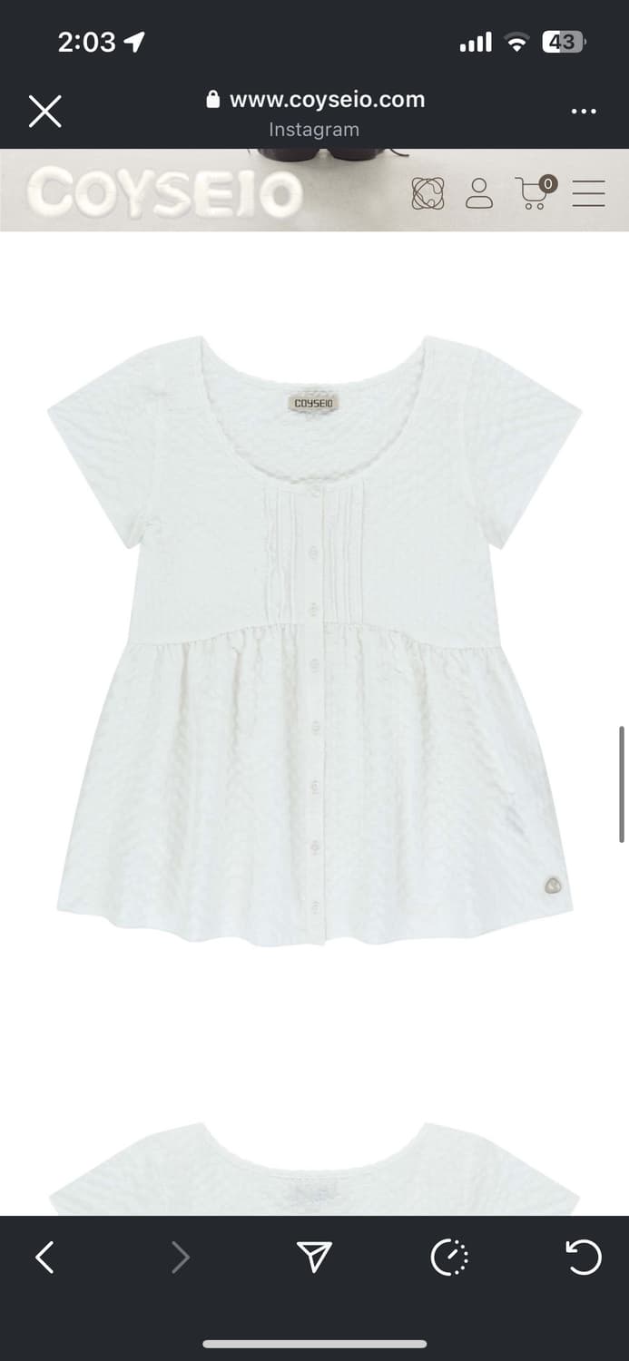 코이세이오 핀턱 블라우스 화이트 pintuck blouse white 상품이미지4