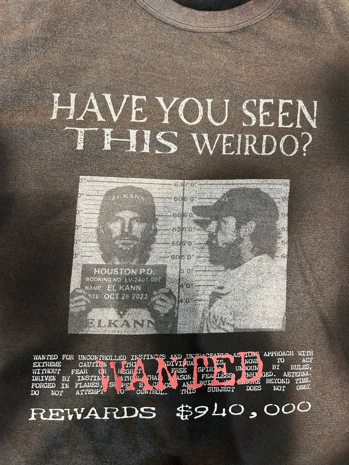 빈티지 wanted 그래픽 워싱 티셔츠 상품이미지2