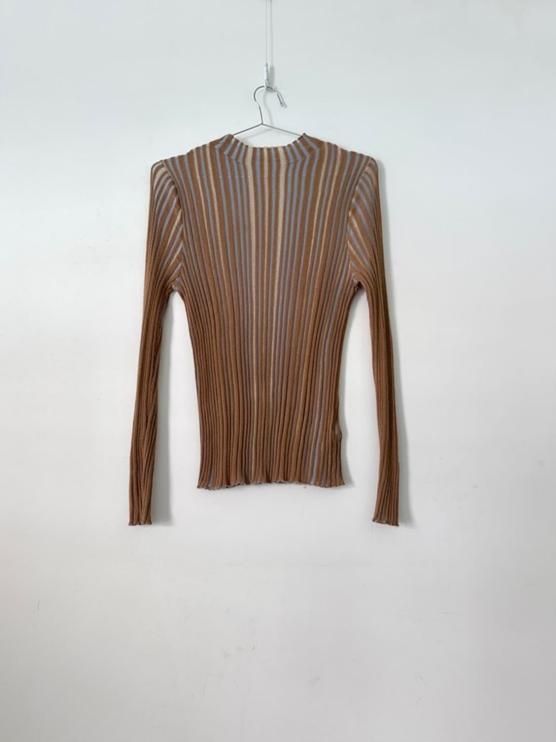Vertical panel ribbed top / brown 상품이미지4