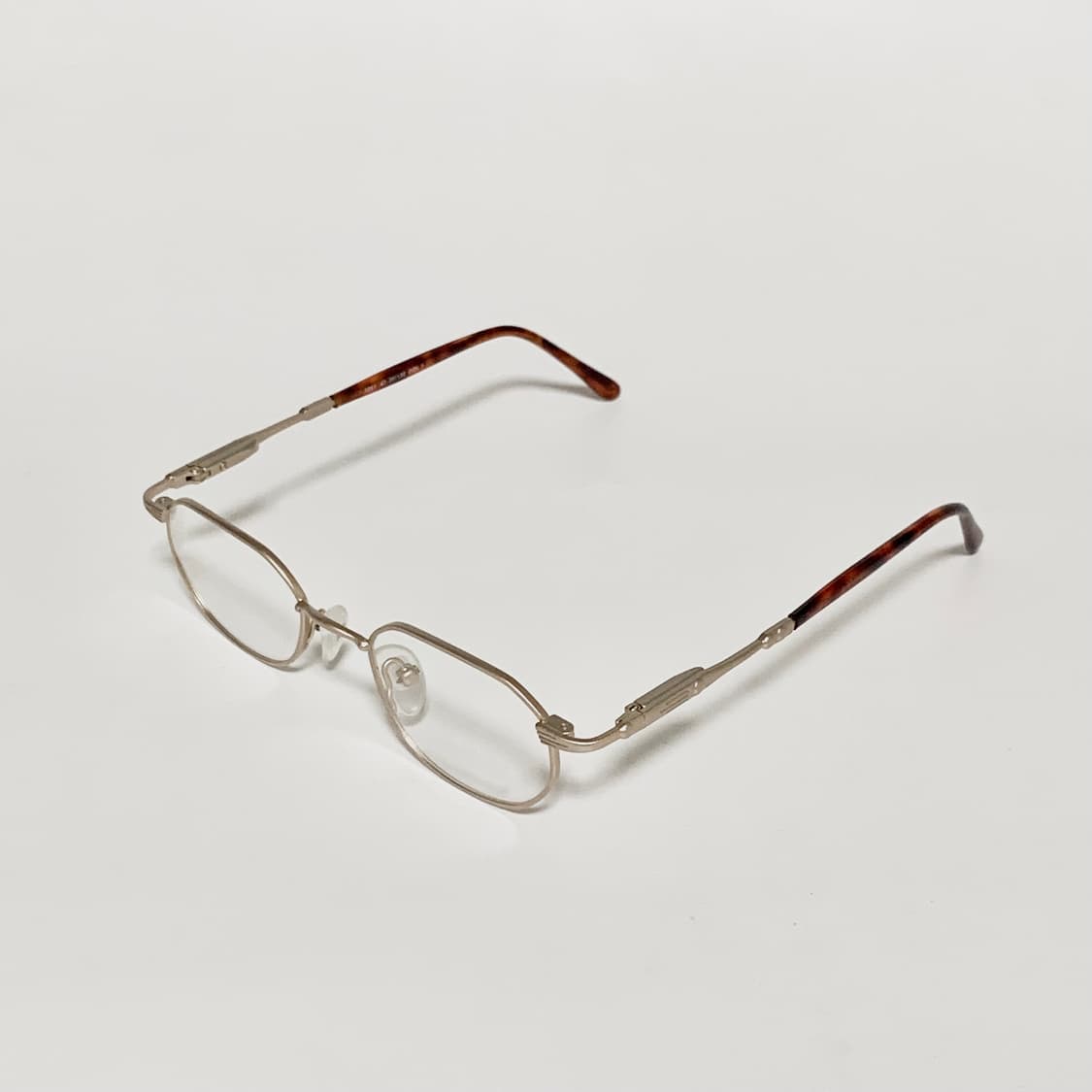 993 데드스탁 빈티지 안경테 레트로 육각형 무광골드 풀메탈 남녀공용 상품이미지3