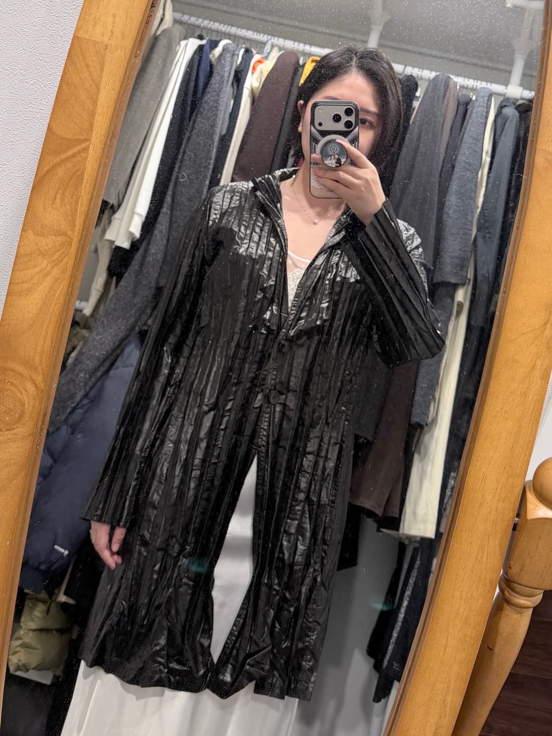 스피치오 롱 플리츠 코트 자켓 상품이미지3