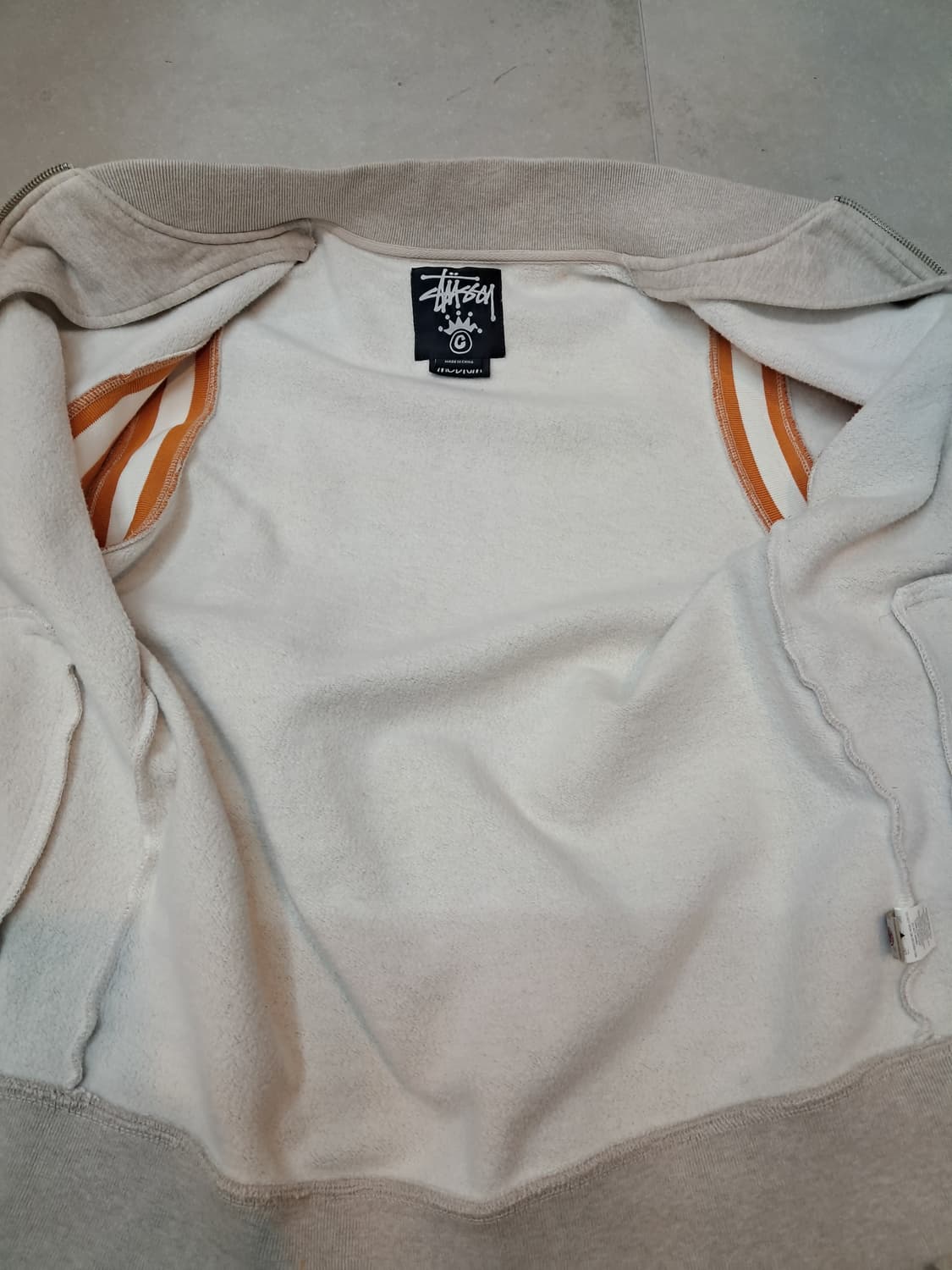 스투시 바시티 자켓 S 베이지 상품이미지3