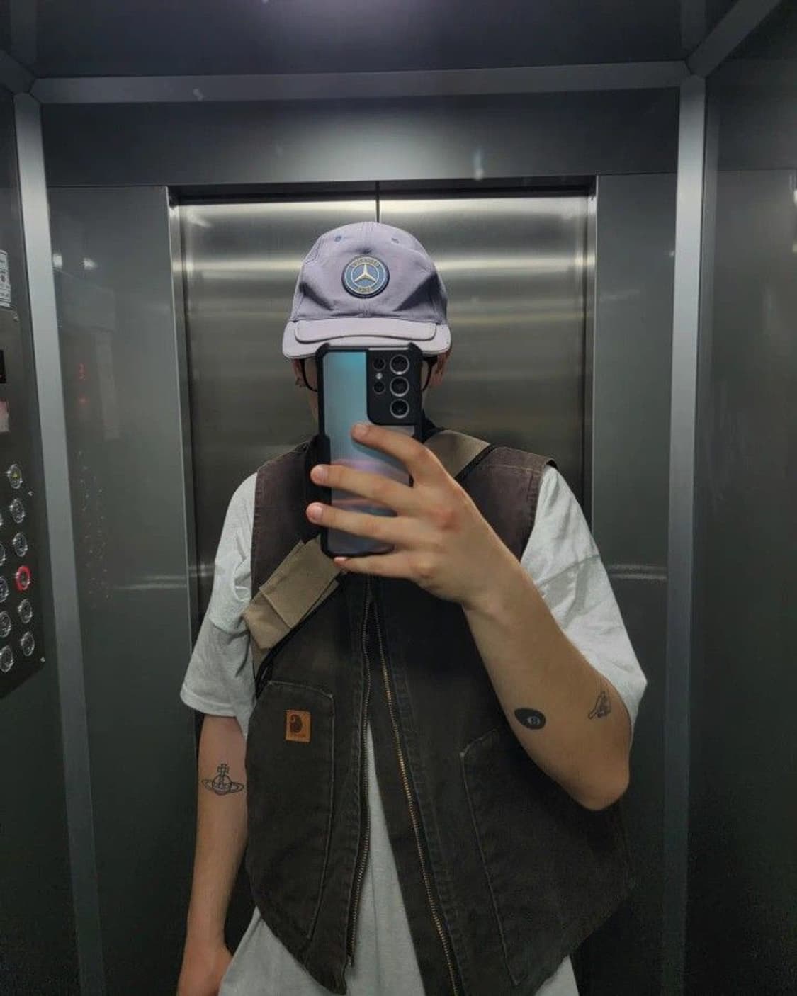 빈티지 칼하트 퀄팅 베스트 다크브라운 상품이미지1