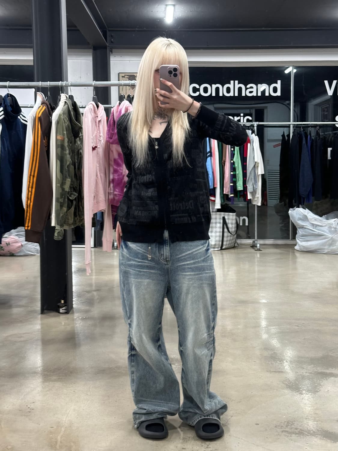 히스테릭 글래머 하트 자물쇠 지퍼 가디건 상품이미지2