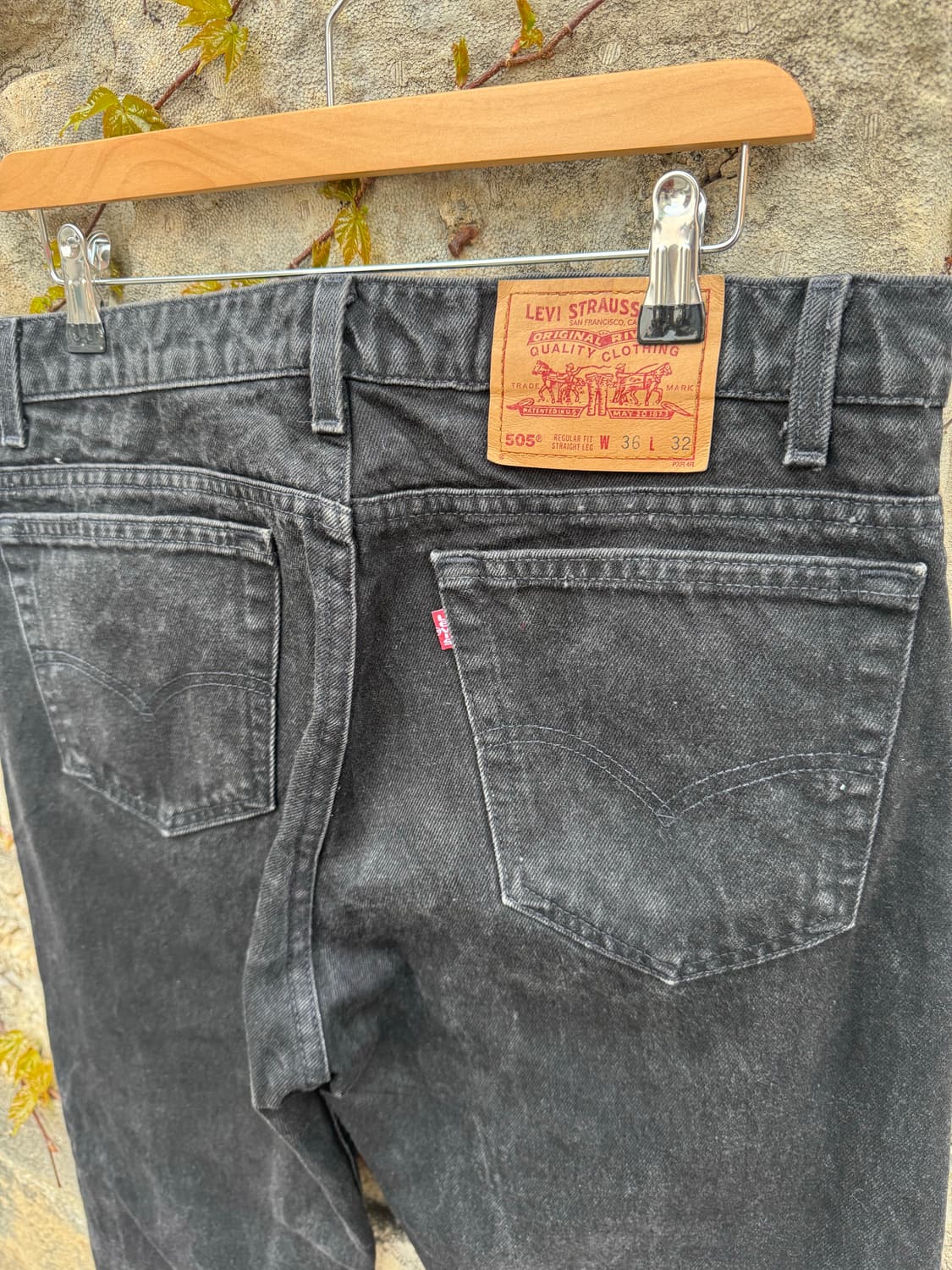 90s 리바이스 빈티지 505 블랙 데님 팬츠 36 상품이미지4