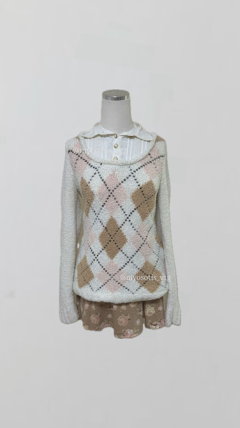 리즈리사 라떼 브라운 베이지 플로럴 스커트 치마 큐롯 히메 갸루 러블리 상품이미지1