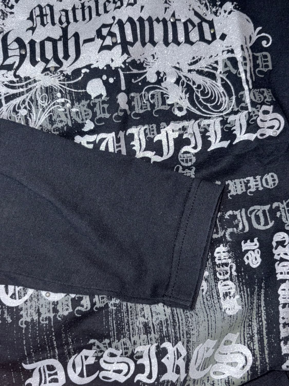 Y2K 블랙 글리터 롱슬리브 상품이미지4