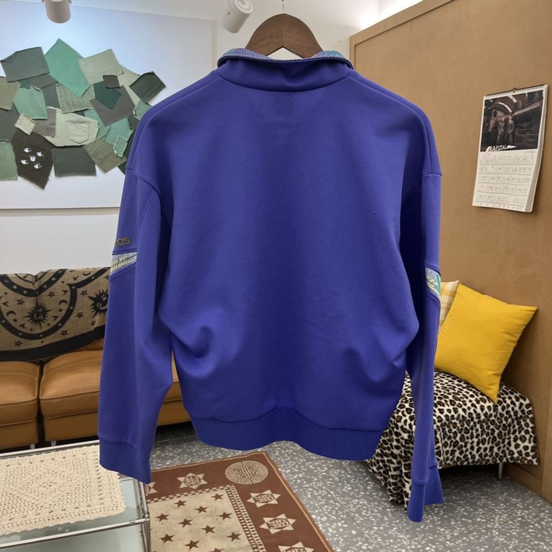 아디다스 재팬 빈티지 레트로 90's 패턴 져지 집업 M C10035 상품이미지4