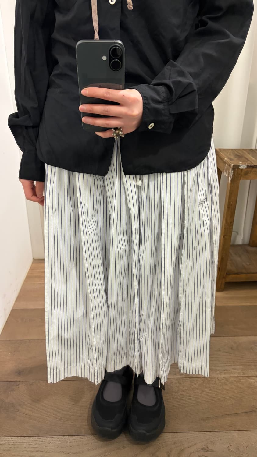 Irregular Pleats Stripe Skirt 상품이미지10