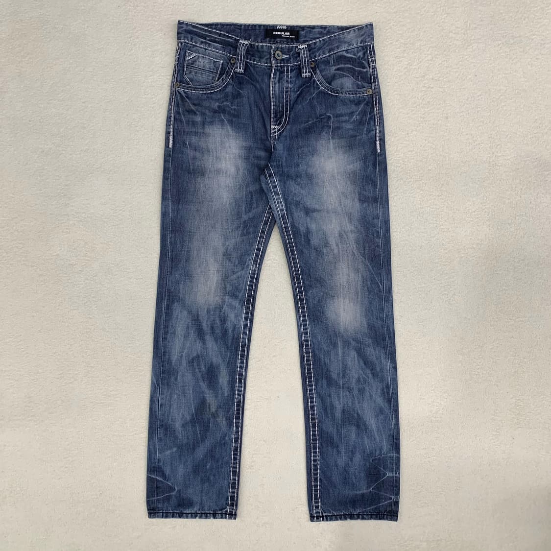 [36] 폴햄 빅 스티치 스트레이트핏 워싱 데님팬츠 상품이미지3