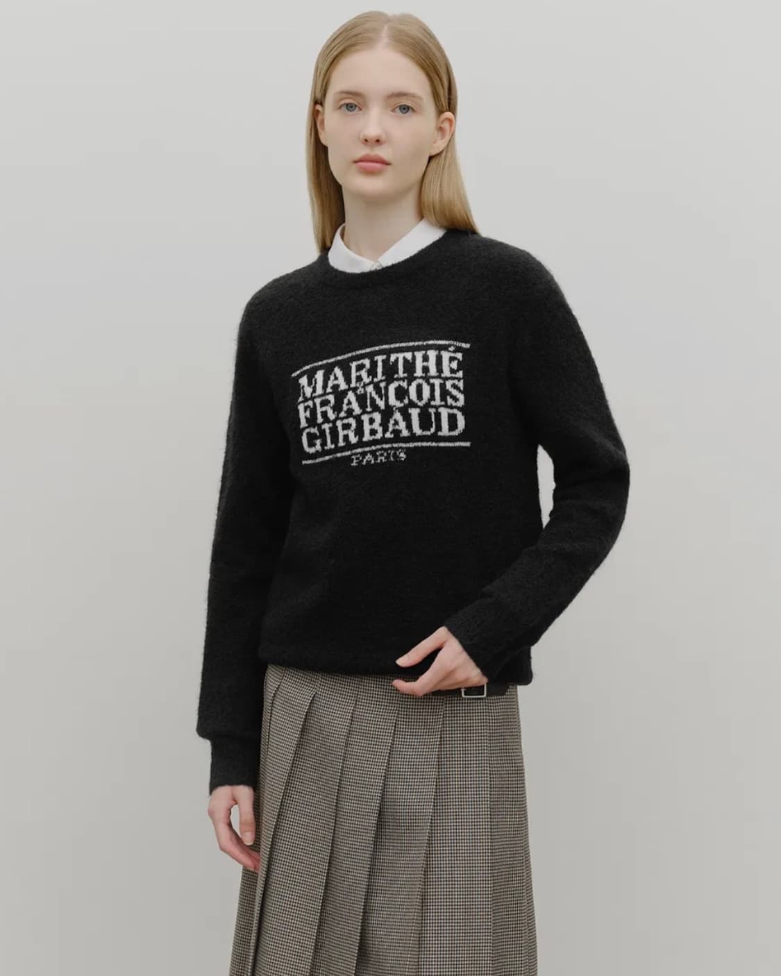 마리떼 프랑소와 저버 부클 클래식 로고 니트 블랙 S 새상품 상품이미지2