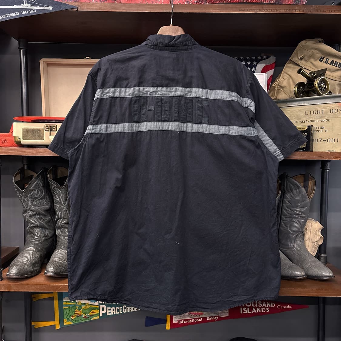 할리데이비슨 레더 H-D 패치 라이닝 코튼 워크셔츠 N1159 상품이미지2