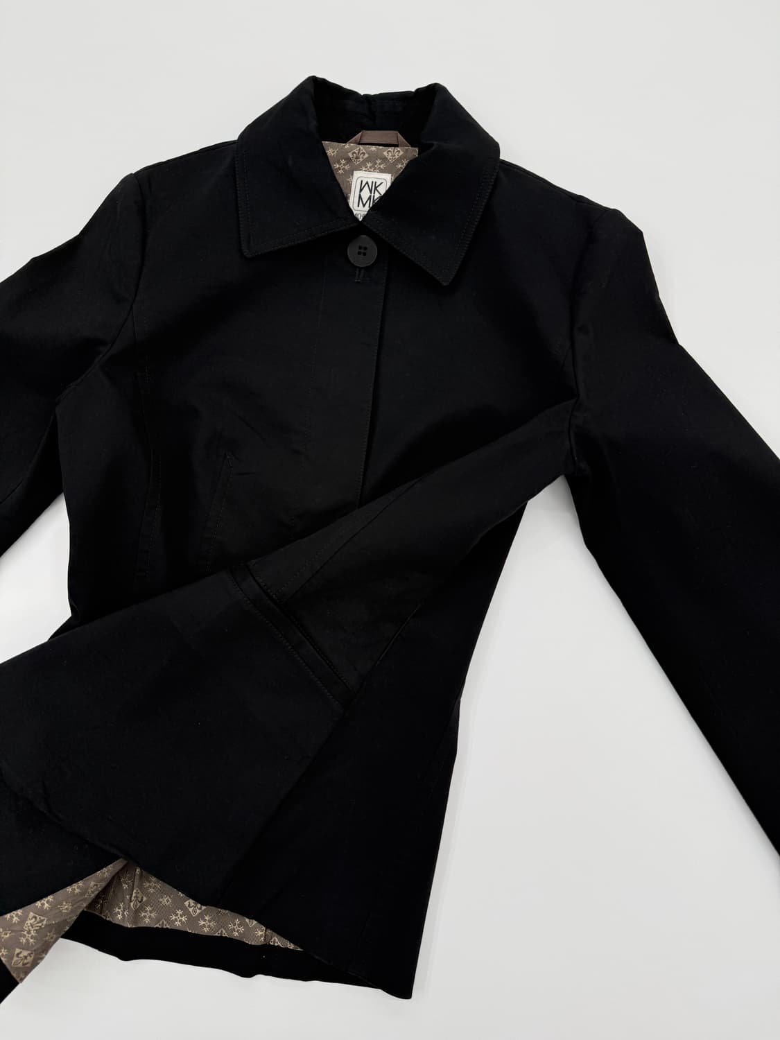 빈티지 MICHEL KLEIN 슬림핏 블랙 라인 자켓 상품이미지5