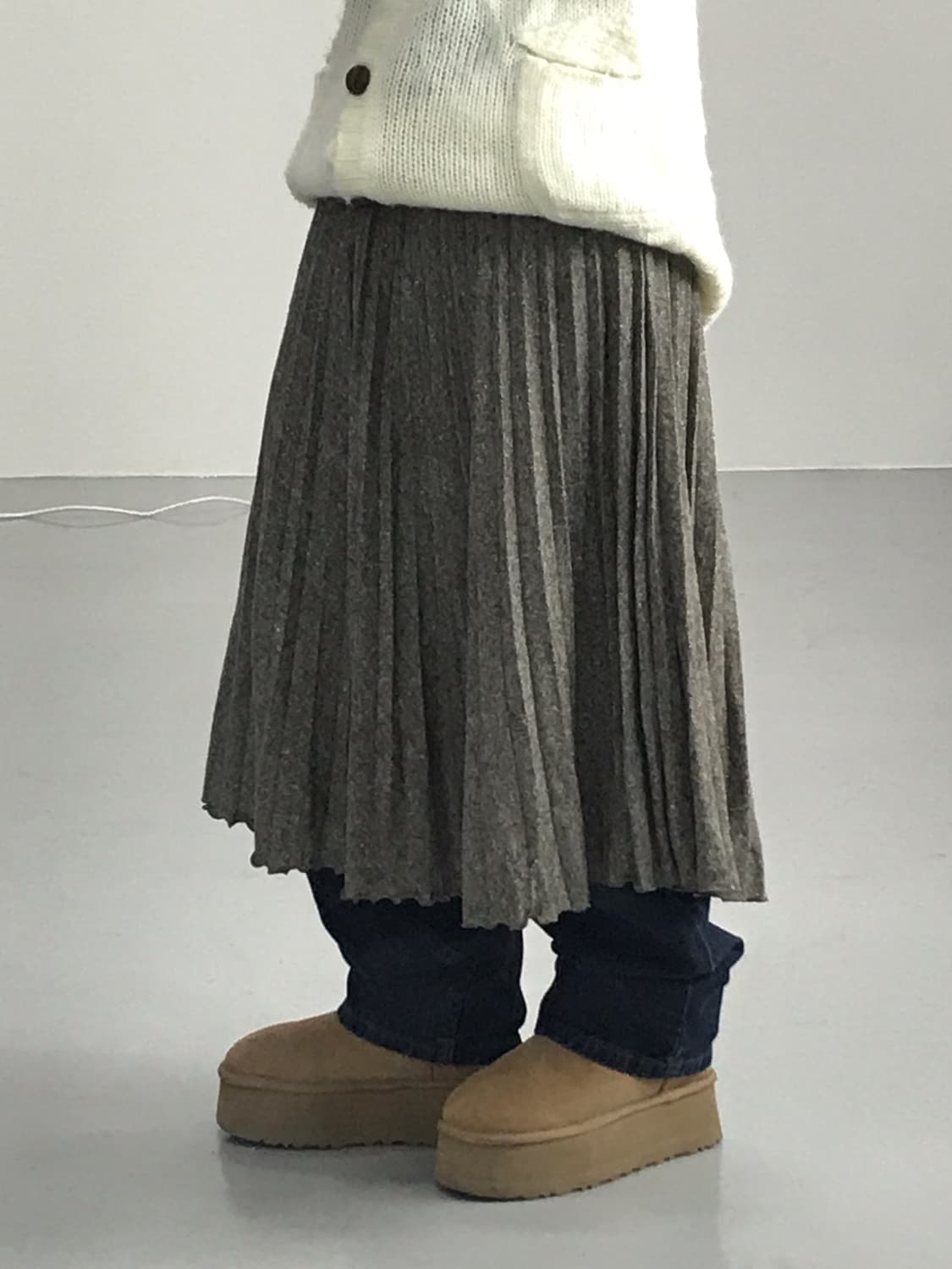 Jpn Brown Wool Midi Skirts 상품이미지2