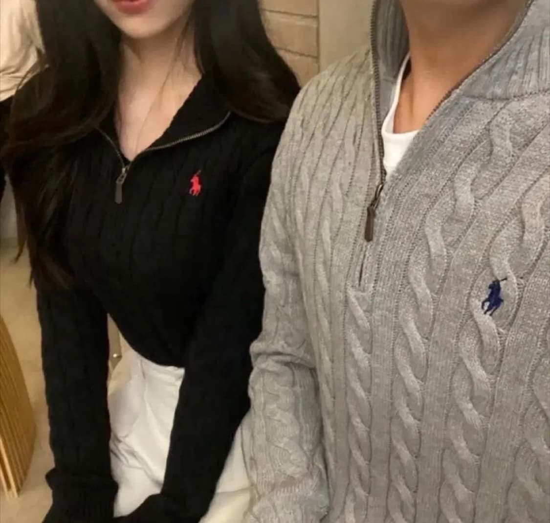 [새상품/정품]폴로 꽈배기 반집업 니트 남녀공용 3color 상품이미지8