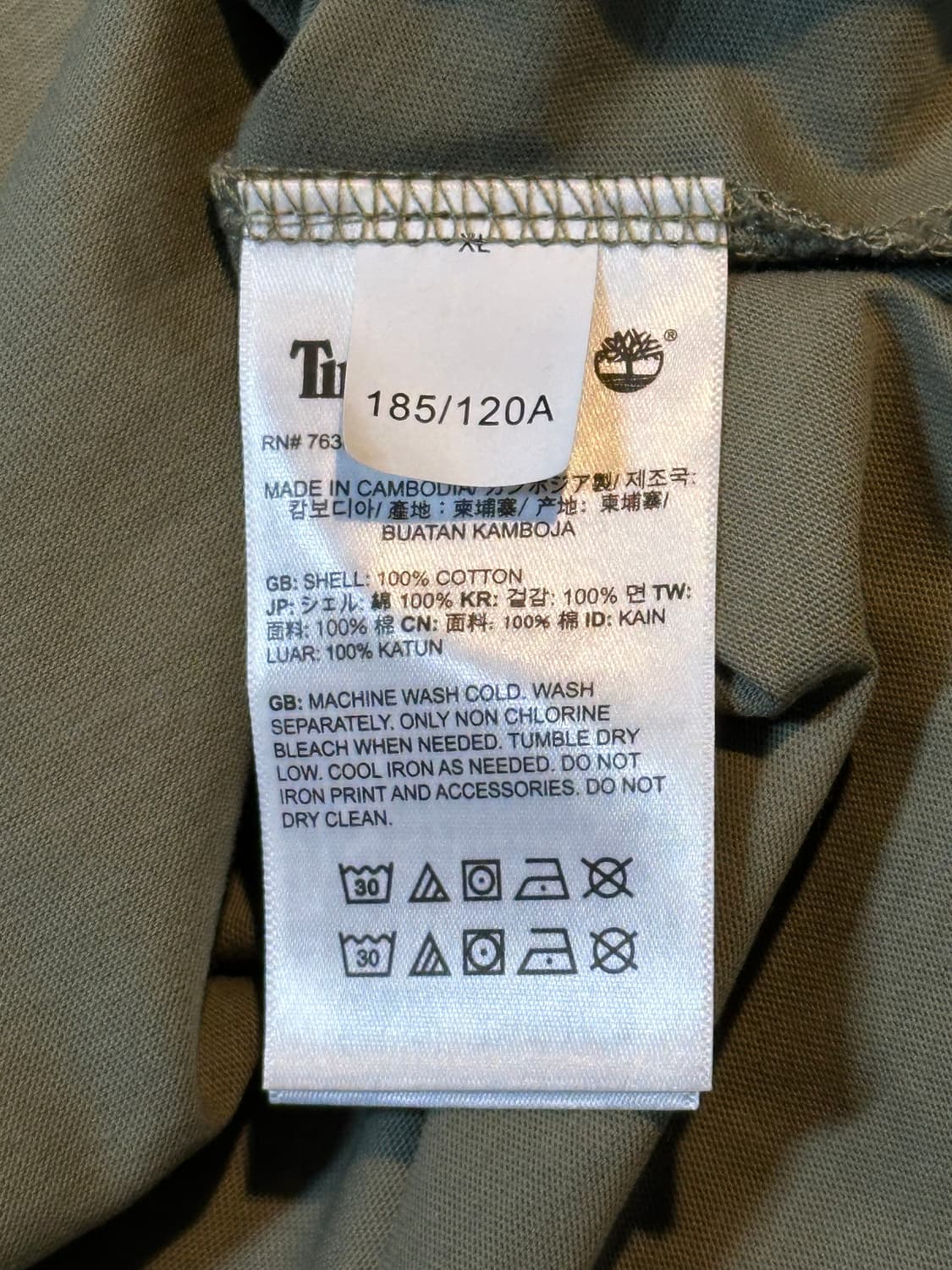 팀버랜드 TIMBERLAND 백로고 롱슬리브 긴팔 티셔츠 올리브 상품이미지6