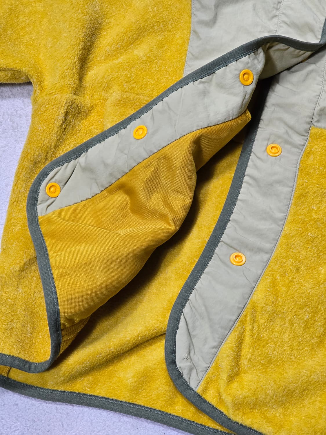 아디다스 뽀글이 버튼 바람막이 후드 자켓 옐로우 상품이미지7