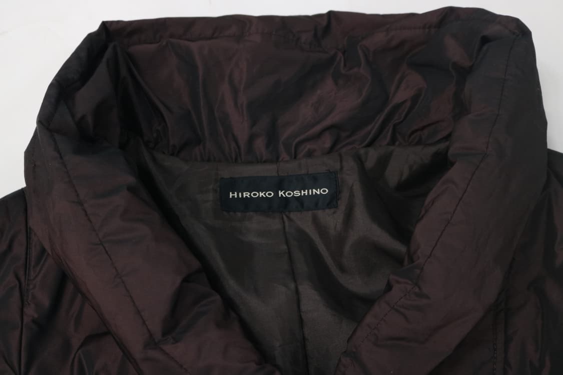 히로코 코시노 빈티지 셔링 카라 초코 브라운 퀼팅 자켓 상품이미지5