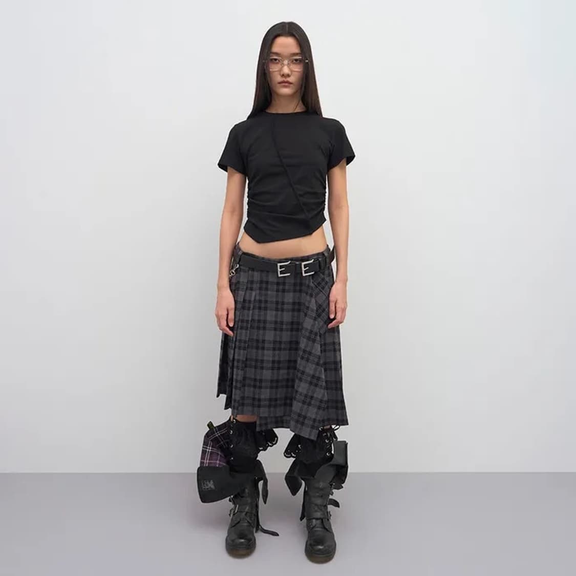 LCDC TM | Checked Pleats Midi Skirt 상품이미지1