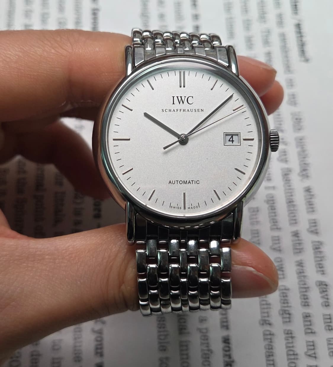 IWC 샤프하우젠 포르토피노38 실버판 오토매틱 쌀알 브레이슬릿 ver. 상품이미지3