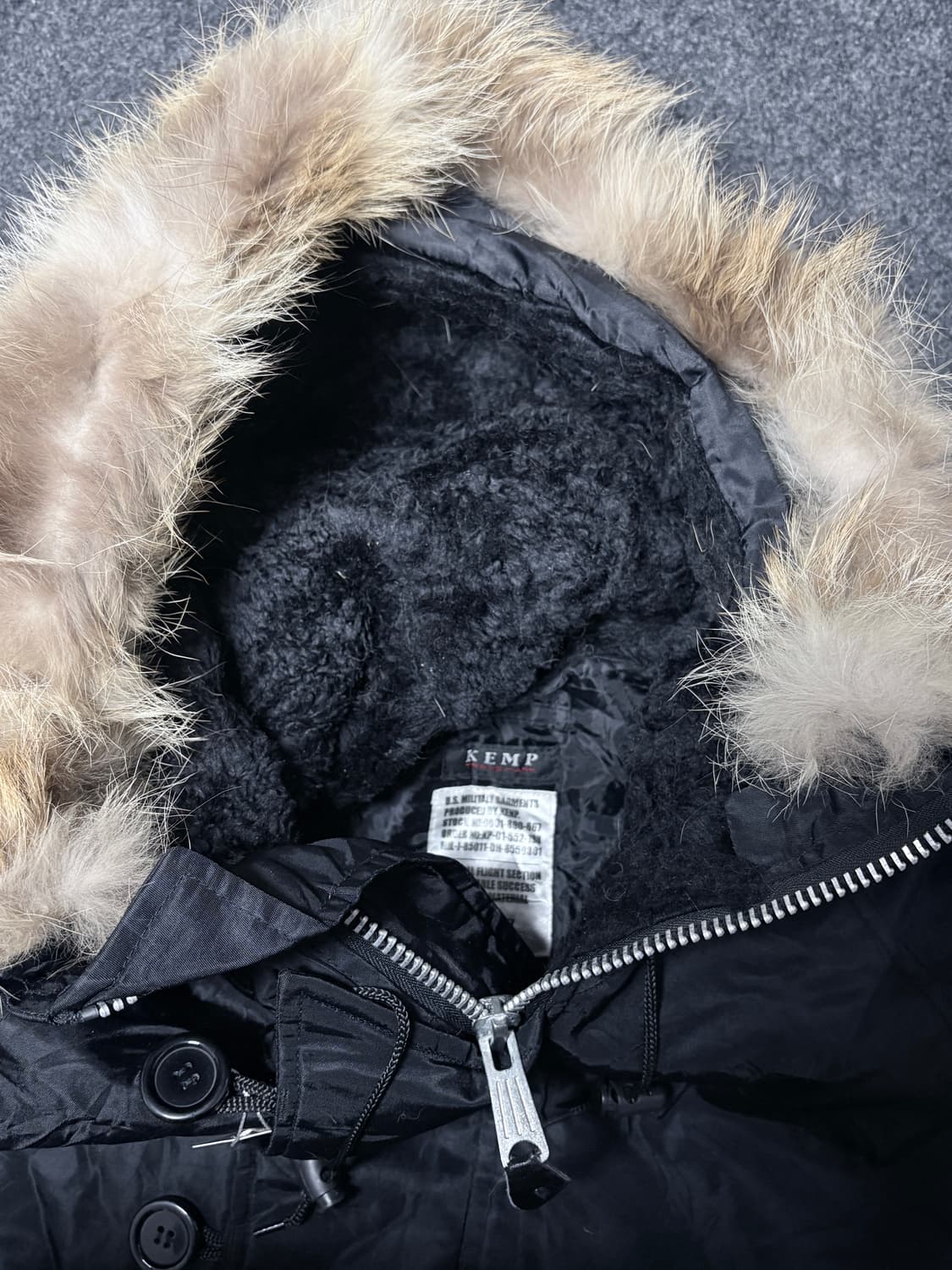 Vintage grunge Punk Fur hood parka 상품이미지5
