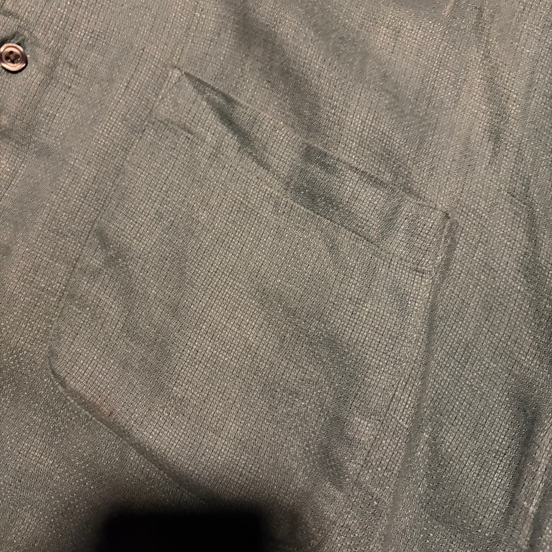 JAPANESE VINTAGE BLUE GREEN LINEN SHIRT 상품이미지4