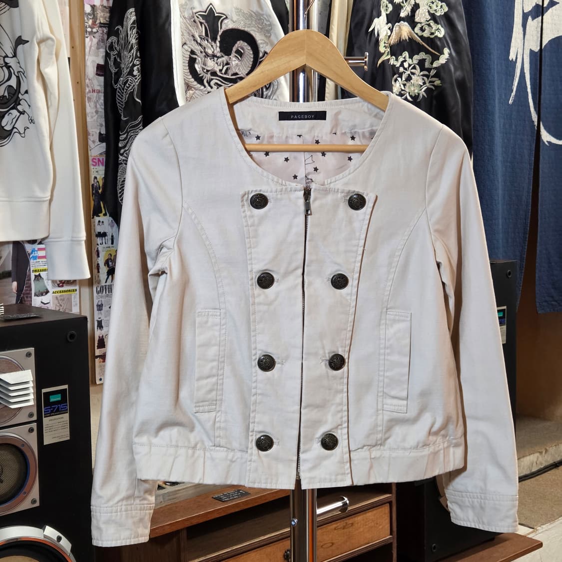 JPN 페이지보이 나폴레옹무드 더블버튼 논카라 자켓 상품이미지1