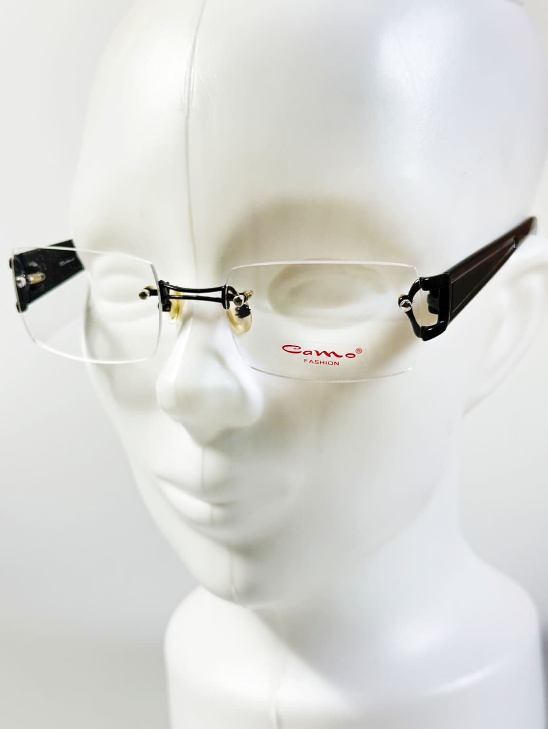 CAMO FASHION 블랙 무테 스퀘어 빈티지 안경 상품이미지8