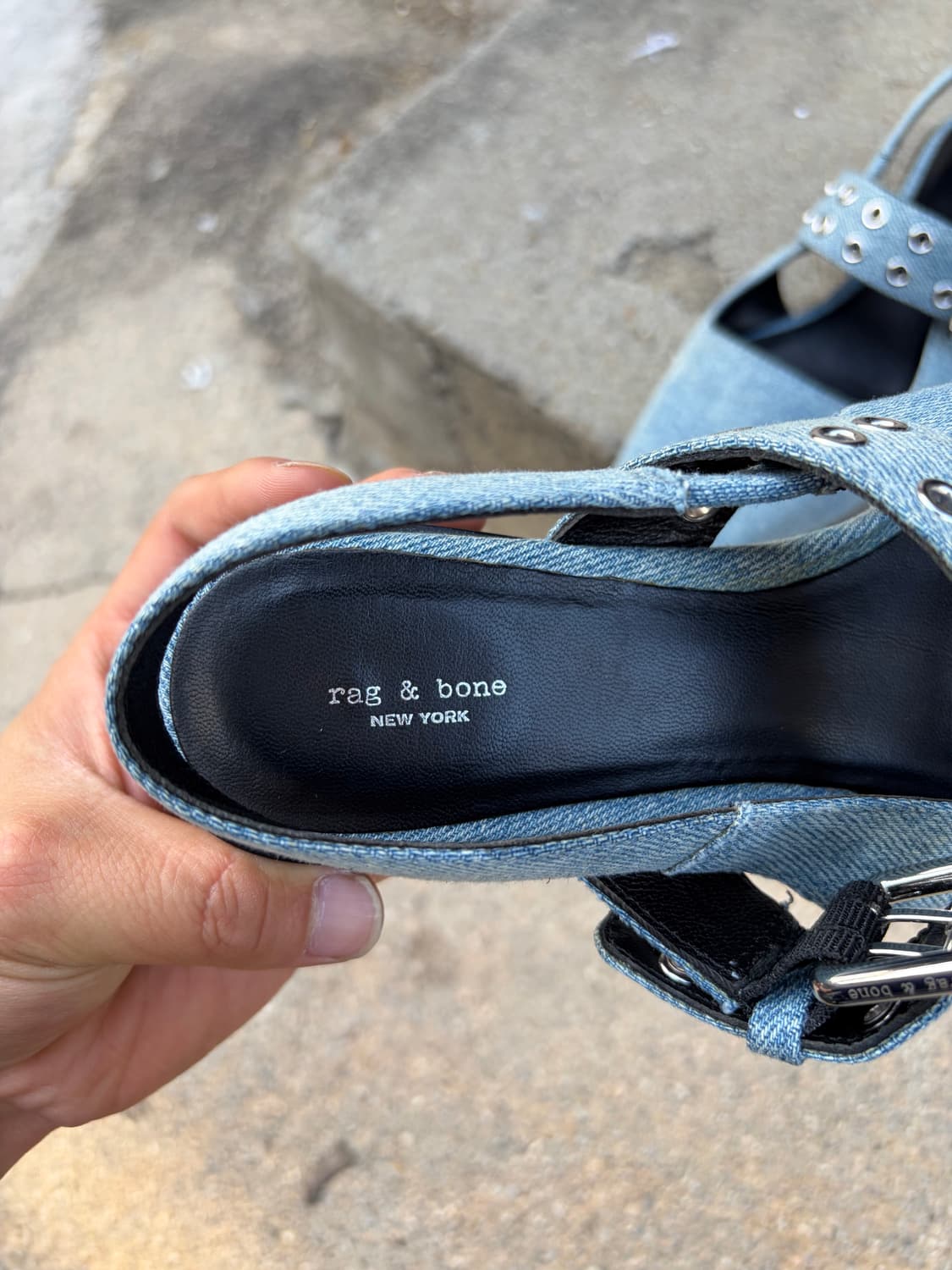 235) Rag&Bone 데님 버클 슬링백 플랫 슈즈 상품이미지7
