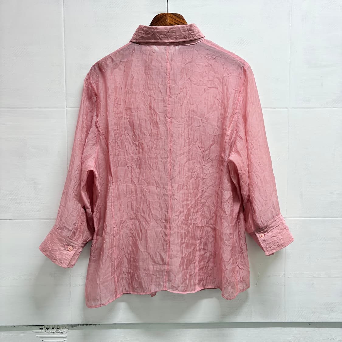 TR 오간자 핑크 셔츠 블라우스 JPN 상품이미지5