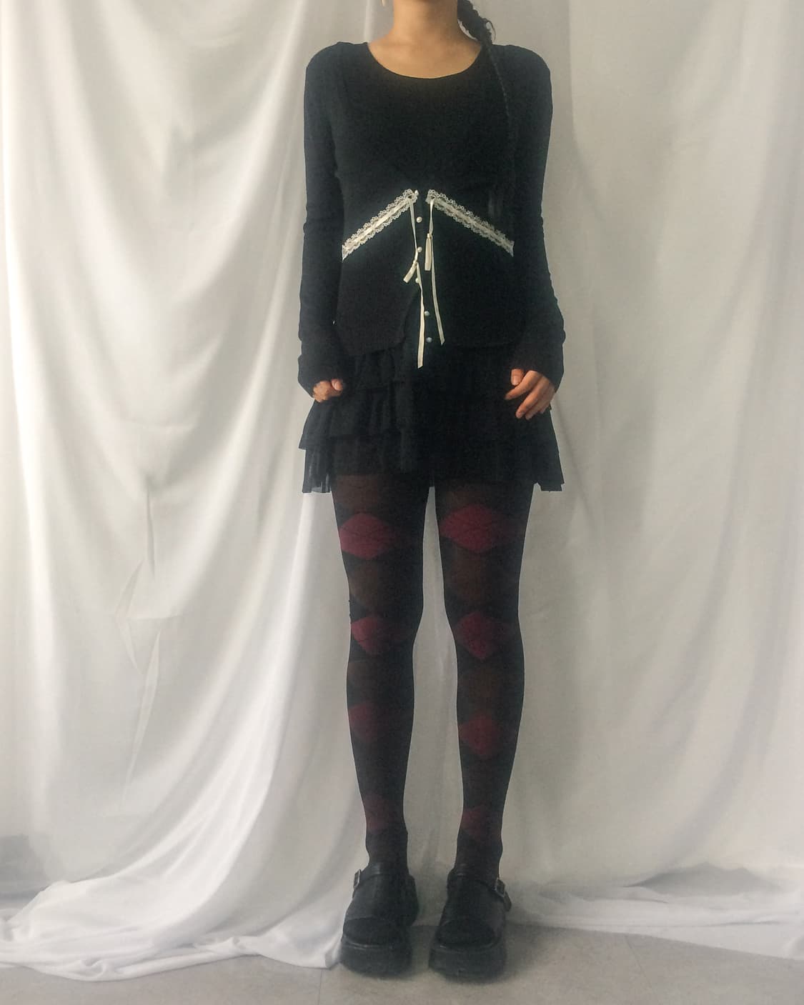 argyle pattern stocking 상품이미지3