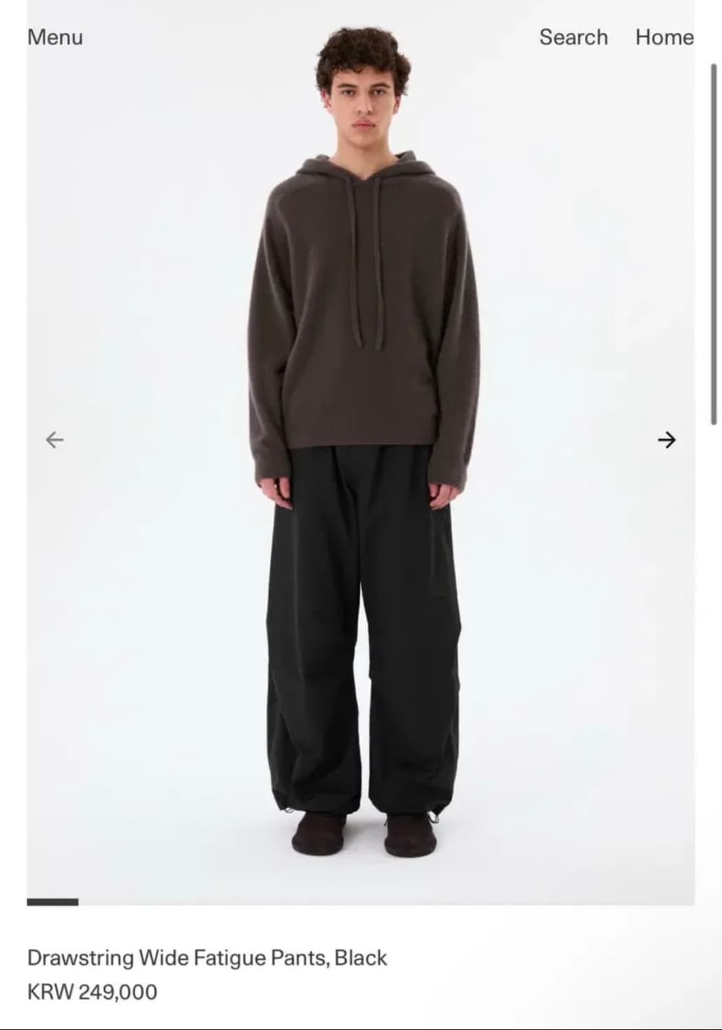 아모멘토 Drawstring Wide Fatigue Pants 상품이미지1