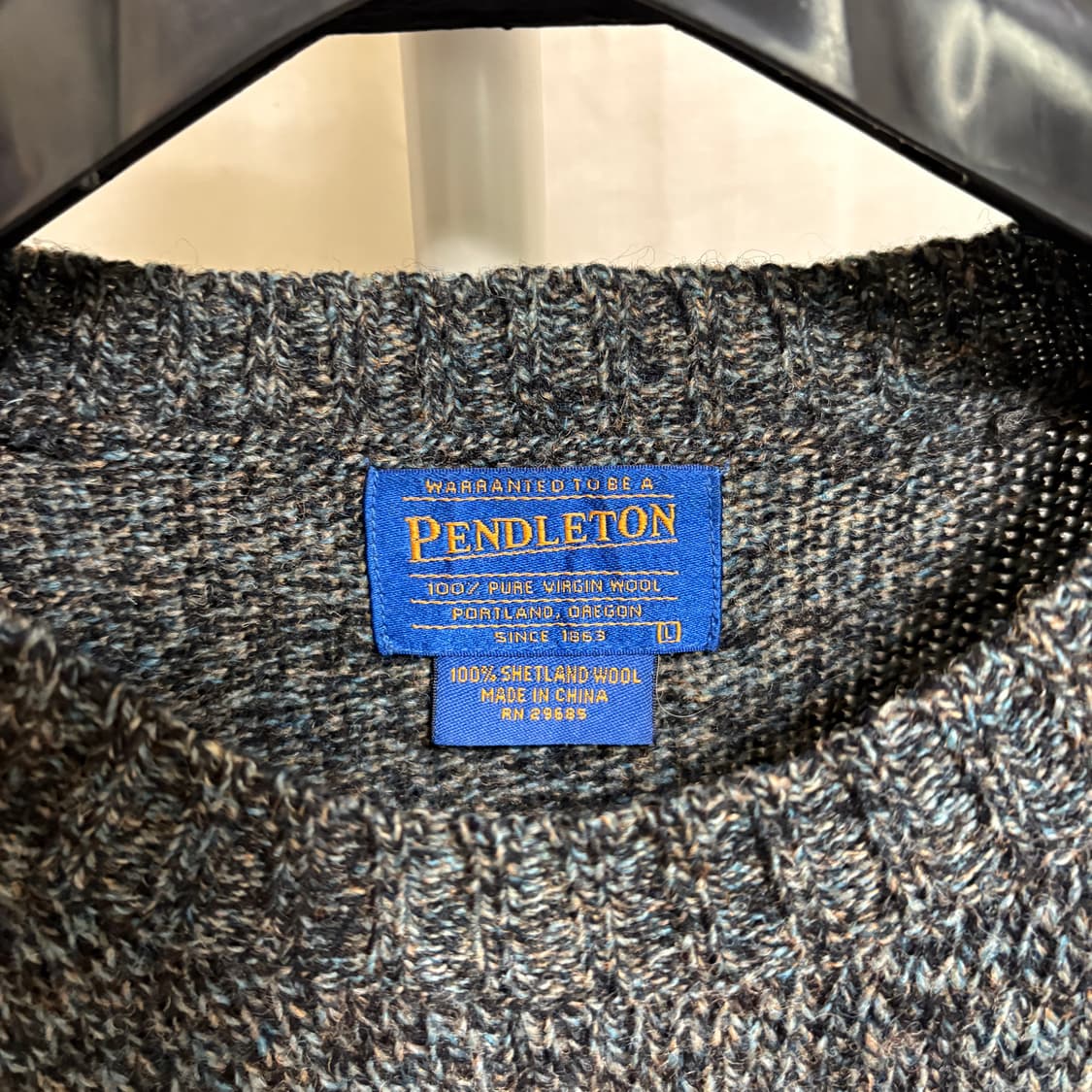 펜들턴 셔틀랜드울 멜란지 니트 / 차콜, L 상품이미지4