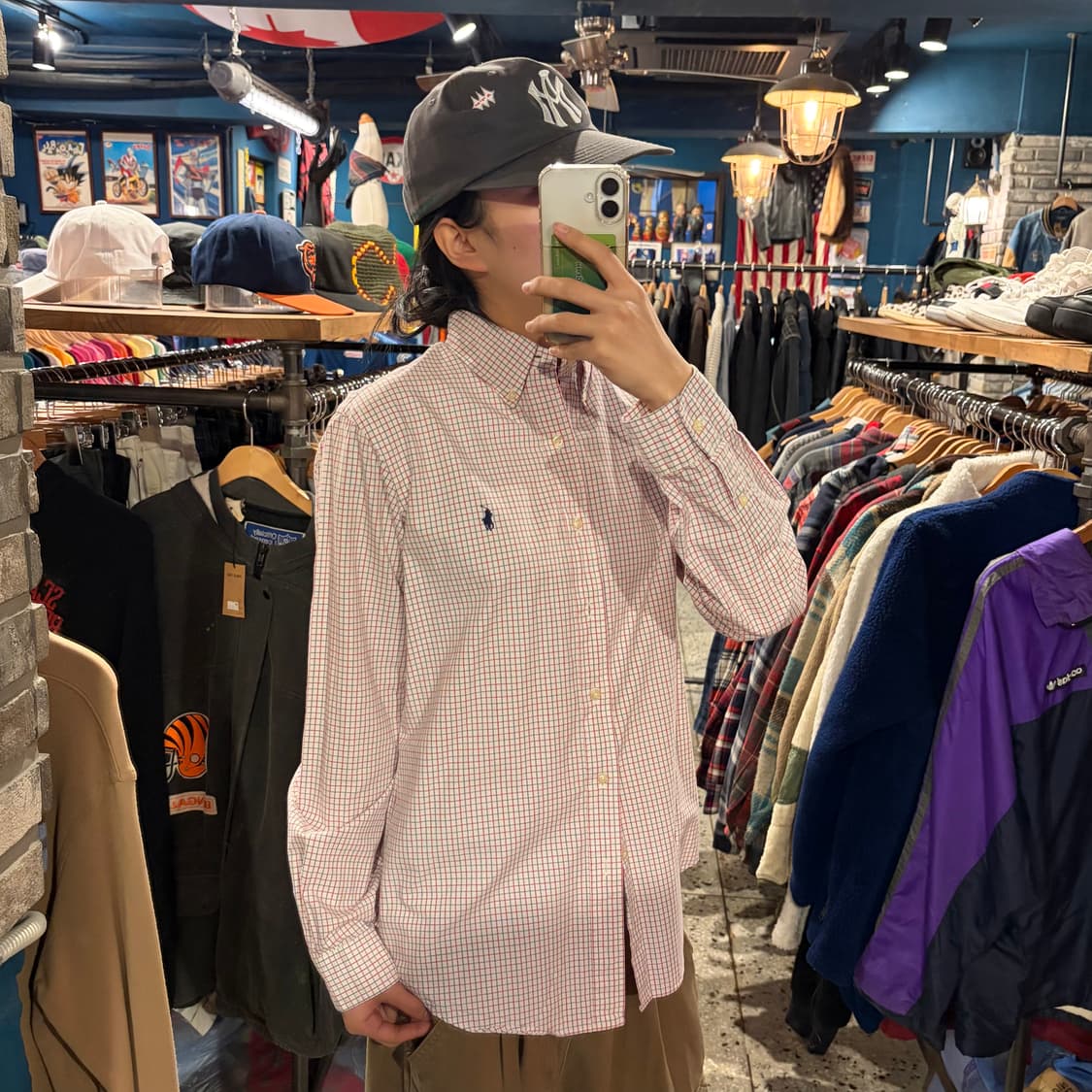 polo 폴로 커스텀핏 블루 레드 체크 셔츠 상품이미지2