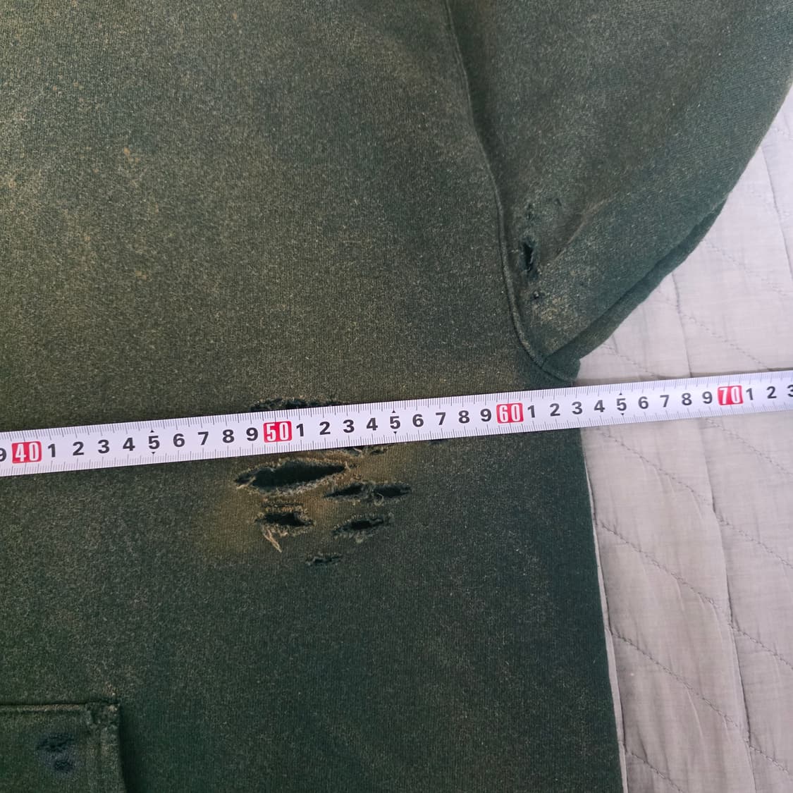 [L] 00-90s 빈티지 헤인즈 페이드 트래쉬드 그린 후드티 후디 상품이미지9