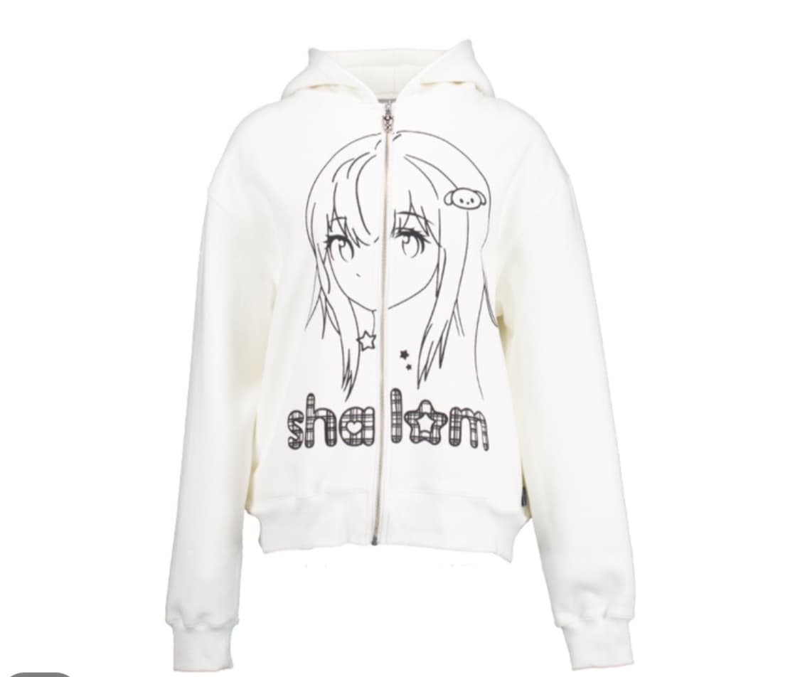샬롬클럽 고티 후드 집업 화이트 상품이미지1