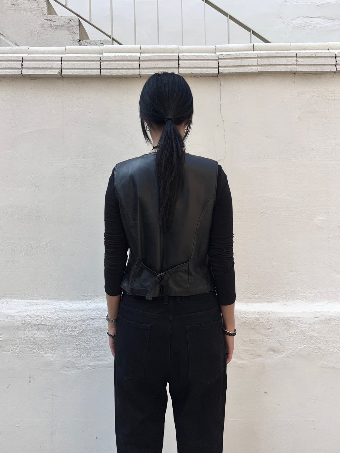 Button up leather vest 상품이미지3