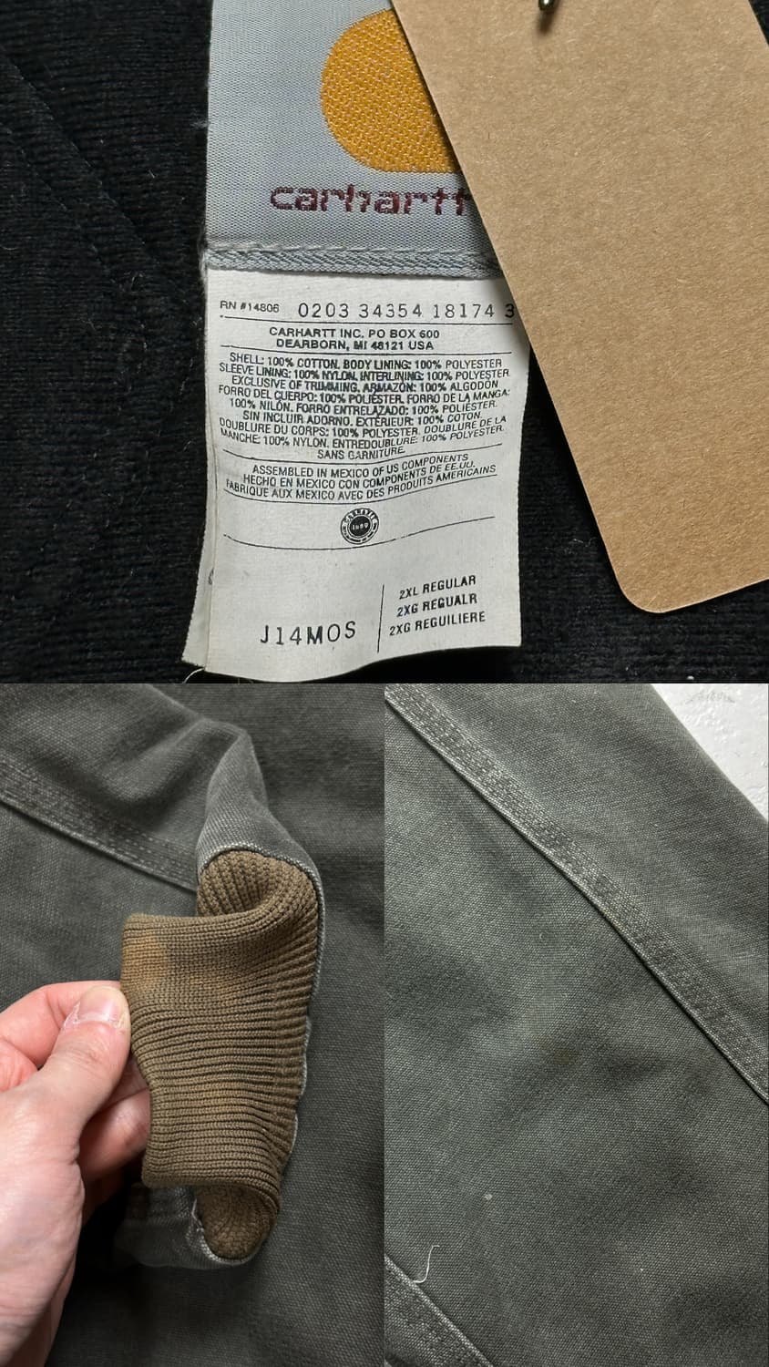 00's OG 칼하트 J14 산타페 칼하트 디트로이트 모스그린 상품이미지9