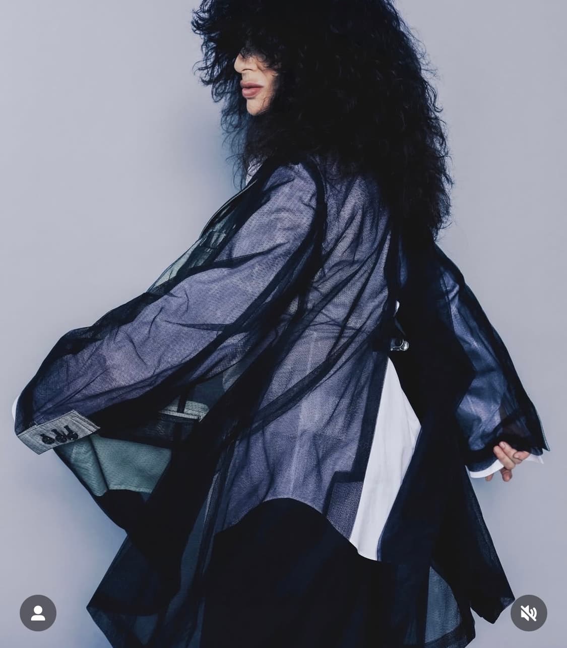 (택있음)25ss 꼼데가르송 옴므플러스 튤 자켓 m(시착 1회) 상품이미지3