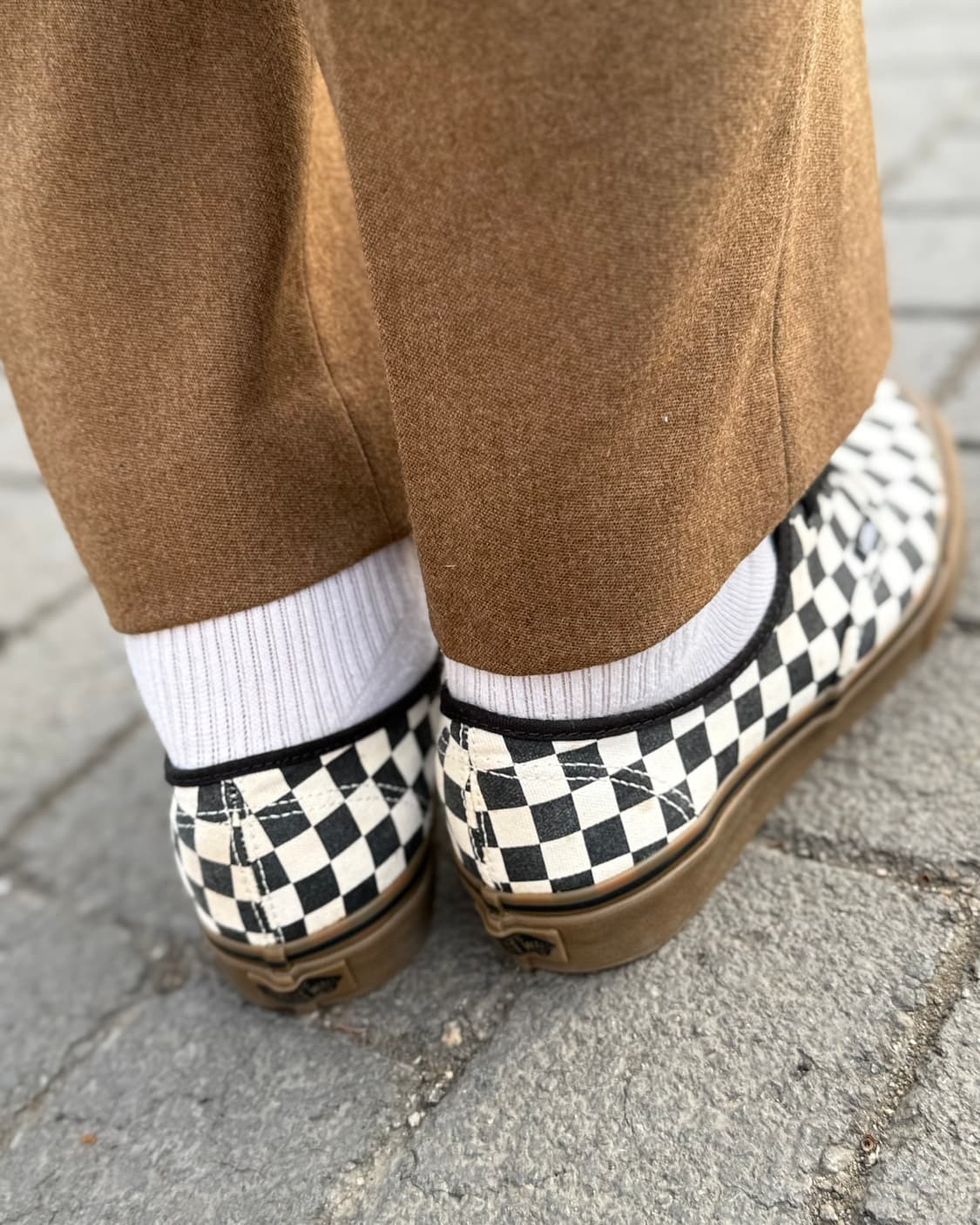 반스 어센틱 체커보드 블랙 화이트 US8.5 상품이미지10